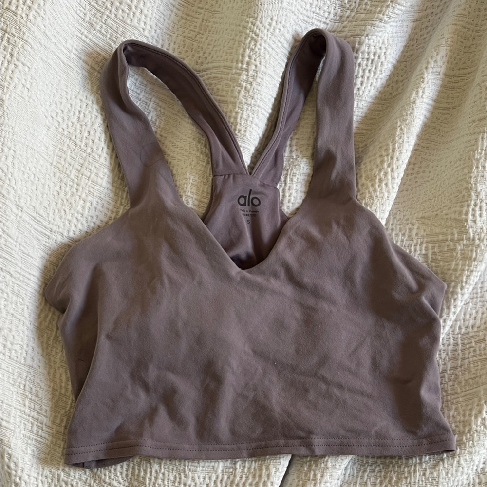 ALO Yoga Taupe/lavender Sports Bra
